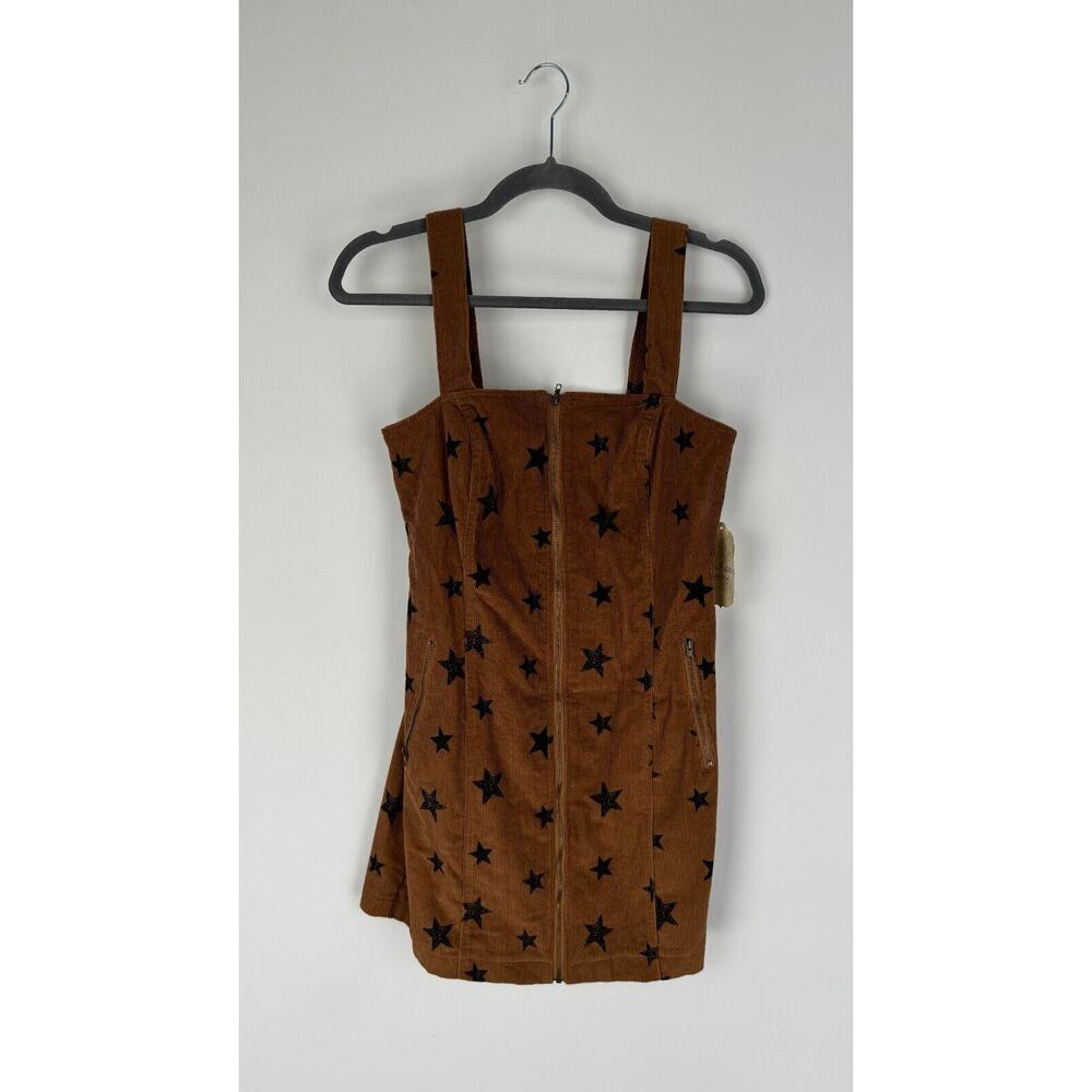 Altar'd State Womens Brown Stars Print Front Zip Corduroy Dress Size Small NWT - Picture 8 of 12